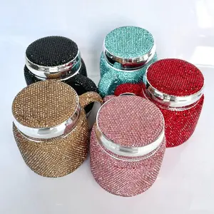 Ins hot Mug Office quicksand ceramic cup with diamond colorful beverage cup bling rhinestone bottle customer design for girls