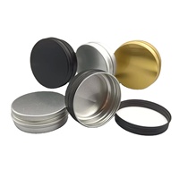 Boîte cosmétique personnalisée en aluminium argenté avec bouchon à vis forme ronde Offre Spéciale 30ml bricolage bougie faisant des accessoires de parfum