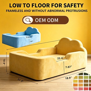 OEM ODM Meubles de salon et de chambre d'enfant, Lit-canapé relax moderne pour enfants, bas <span class=keywords><strong>au</strong></span> sol, sans structure, convertible en canapé-lit - Product Image 2