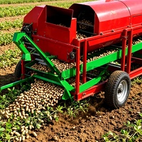 Machine à récolter les arachides montée sur tracteur avec système de nettoyage par ventilateur