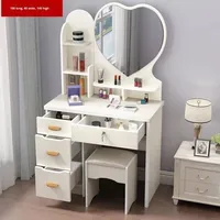 Coiffeuse Miroir de Célébrité Internet, Luminaire Moderne et Simple, Bureau de Maquillage Multifonctionnel pour Petit Appartement ou Salon