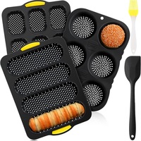 Ensemble de moules en silicone antiadhésifs pour pains à hamburger, gâteaux, baguettes, pains de hot-dog et pains de mie, ustensiles de cuisson pour boulangeries OEM