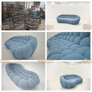 Canapé Créatif Nid d'Abeille en <span class=keywords><strong>Tissu</strong></span> Maille pour Salon, Entièrement Rembourré, Sac Souple, Canapé de Loisirs Paresseux pour Vacances - Product Image 2