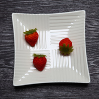Assiette de service en mélamine blanche d'usine, vaisselle japonaise, plat carré de haute qualité, brillant, personnalisable, incassable, durable