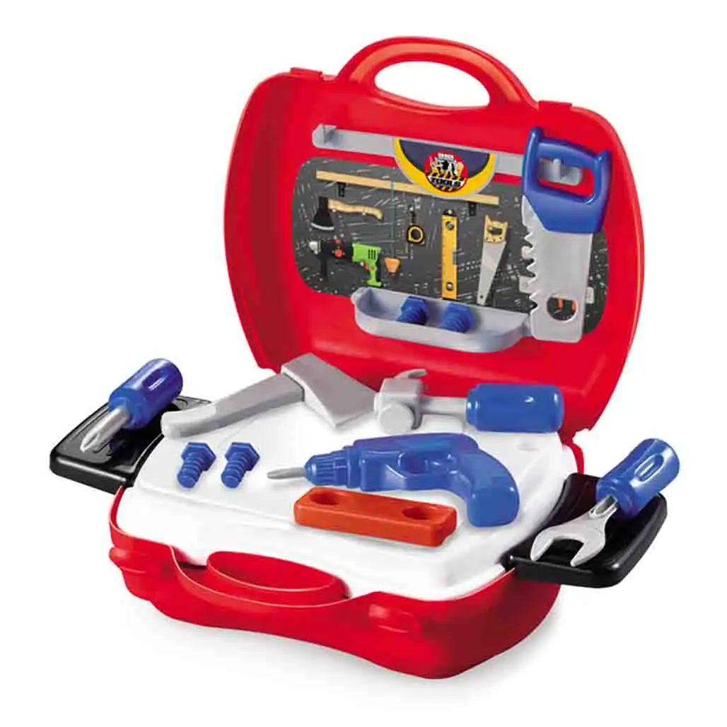 सूटकेस नाटक खेलने के उपकरण सेट कार्यशाला खिलौने मोबाइल उपकरण मेज खिलौना