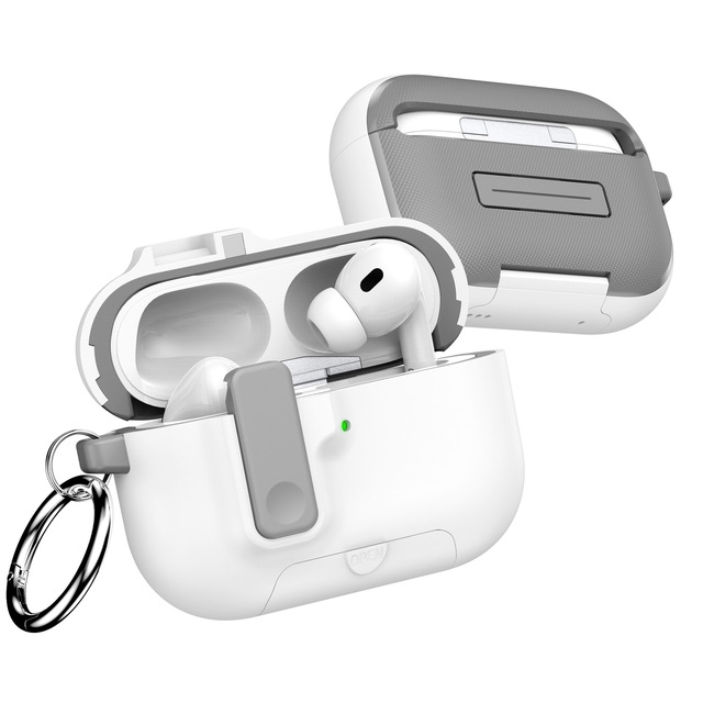 For AirPods Pro 3 Luxury Lockable Earphone TPU Soft Case with Stand Anti-Drop Protective Cover for Airpods 1 2 3 4