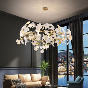 Lámpara Colgante Creativa con Forma de Hoja de Ginkgo, Lámpara de Techo LED de Lujo para Sala de Estar, Proyecto Personalizado para el Hogar o Villa - Product Image 2