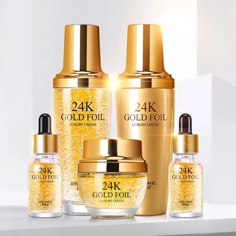 OEM Korean Cosmetics Set Whitening Lightening Luxury SkinCare Set 24k Gold Organic Private Label Skin Care Set