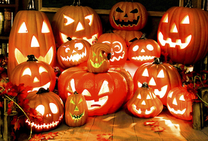 Décor de scène d'Halloween Jack-o'-lantern avec une variété d'expressions, décorations de citrouilles originales, citrouilles creuses de grande taille - Product Image 6