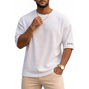 เสื้อยืดคอกลมแขนสั้นผู้ชาย FOXA ผ้าริบ 100% คอตตอน ระบายอากาศได้ดี - Product Image 1