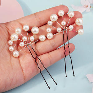 Minimalistische handgemaakte parelhaarspelden 2 stuks Mode Veelzijdig Dagelijks Balfeest Bruiloft Accessoires Bruidshoofddeksels Dameshaarspelden - Product Image 4