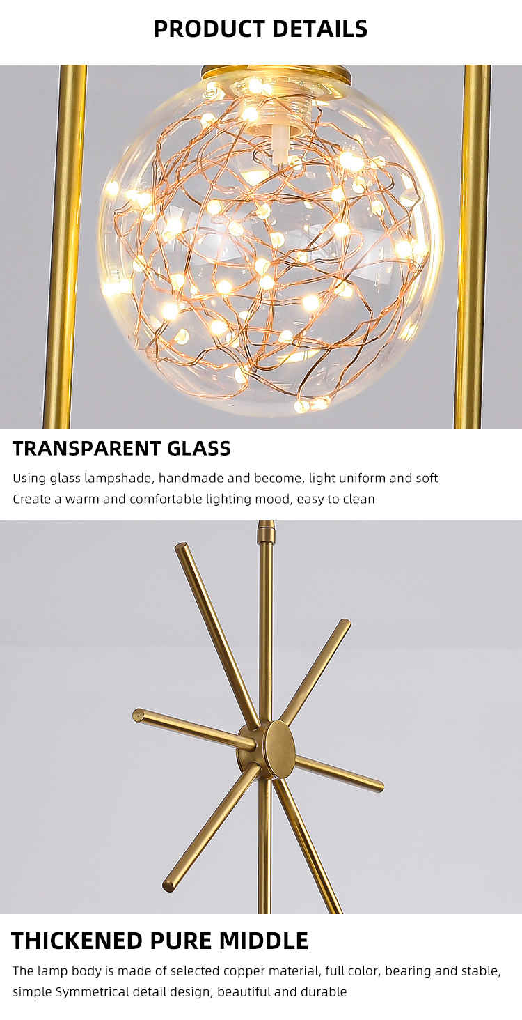 New Indoor Decoration Modern Copper Wholesale Hotel Household Led Chandelier Pendant Lamp