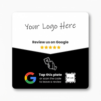 Interface RFID Code QR PVC NFC Plaque Google pour restaurant Autocollant Plaque Programmable Tiktok/Ins/Facebook/Yelp/Tripadvisor