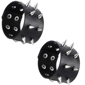 Bracelet de style européen et américain Punk <span class=keywords><strong>Rock</strong></span> Band Fashion Bracelet de haute qualité en cuir véritable et alliage avec clous - Product Image 3