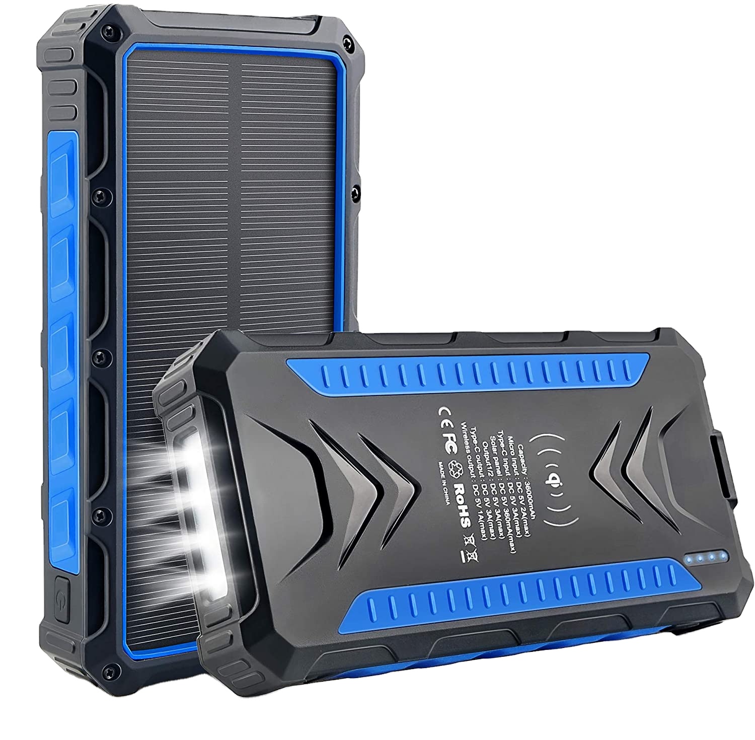 อเนกประสงค์แบบพกพา 10000 Mah 15000 Mah 20000 Mah 30000 Mah ตราแบตเตอรี่เครื่องชาร์จพลังงานแสงอาทิตย์ Solar Power Bank