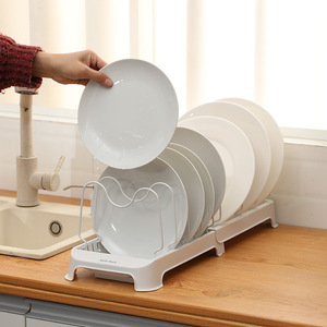 Égouttoir à vaisselle moderne en plastique réglable, multifonctionnel, à double niveau, rétractable, de type autoportant, sans perçage, durable et brillant pour évier - Product Image 3