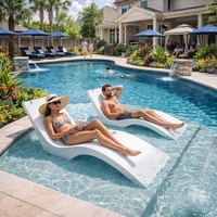 Chaise longue de plage extérieure en plastique et fibre de verre (FRP) à prix d'usine pour jardin, piscine et hôtel