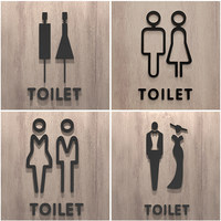 Panneau de toilettes personnalisé en acrylique non lumineux – Signalétique WC Hommes/Femmes pour Bureau, Hôtel, Bar, Restaurant – Plaque de porte moderne pour salle de bain