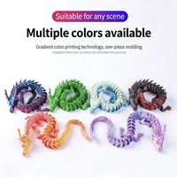 3D打印PLA水晶龙30厘米彩色创意儿童玩具，适合儿童，有趣且安全，动物恐龙动作玩偶礼物