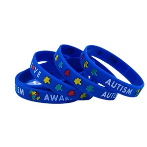 Pulseras Decorativas Motivacionales de Silicona Redondas e Impermeables con Grabado para la Conciencia sobre el Autismo, para el Bienestar Público - Product Image 2
