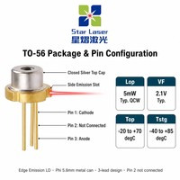Diode laser rouge SL6505NPG 650nm 5mW à émission latérale TO-56 pour capteur PM2.5 et scanner de codes-barres
