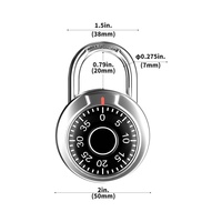 Cadenas à combinaison à cadran rond en alliage de zinc argenté de qualité supérieure, sans clé, vente en gros