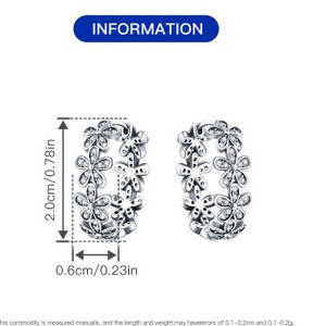 Pendientes de aro con flor de margarita en latón y cobre blanco de inspiración natural, un regalo para ella. - Product Image 4