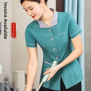 Camiseta de Verano Unisex de Rayón, de Manga Corta, que Absorbe la Humedad, para Uniformes de Hotel, Oficina, Hospital, <span class=keywords><strong>Conserje</strong></span>/Trabajador de Limpieza - Product Image 1