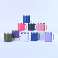 2025 USA Entrepôt 12 oz 14 oz 24 oz En Acier Inoxydable Sublimation Blancs Gobelet À Café Tasse Avec Poignée pour Sublimation