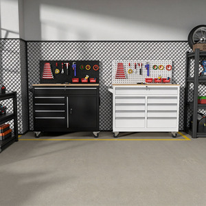 Caja de Herramientas Rodante de Alta Resistencia de 46 Pulgadas, Gabinete de Almacenamiento de Metal Negro con 9 Cajones <span class=keywords><strong>para</strong></span> Taller de Reparación de Automóviles - Product Image 2