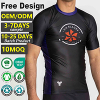 Tontons Factory Rashguard de compression personnalisé à séchage rapide en tissu élastique avec bande antidérapante en silicone pour les arts martiaux