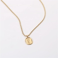 Collier plaqué or 18K pour femme, pendentif à fleur, chaîne porte-bonheur, vente en gros,