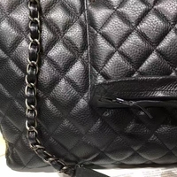 Sac de voyage XL en cuir véritable pour femme 2026, avec sangle unique, motif losanges, minimaliste, résistant à l'usure, avec fermeture éclair, pour usage quotidien