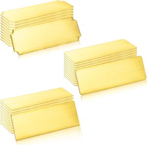 Tên tấm Laser khắc chải rắn brass tấm cá nhân mảng bám trống Tên <span class=keywords><strong>tag</strong></span> khung tên nhãn với chất kết dính ủng hộ - Product Image 1