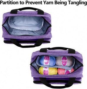BSCI Factory OEM Craft Tote Organizer Yarn Storage Organizer Bag Knitting Tote Bag for Carrying Projects Knitting <b>Needles</b> - Product Image 2