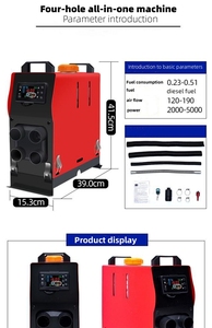 Calentador <span class=keywords><strong>de</strong></span> aire diésel todo en uno 5KW 12V silenciador 8000W con interruptor LCD y Control remoto para autocaravana RV autobús y remolque - Product Image 6