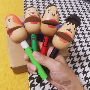 Wholesale Wooden Puppet Clapper Castanets <b>Music</b> Orff Percussion <b>Instrument</b> Early Education Cartoon Teaching AIDS for Kids - Product Image 2
