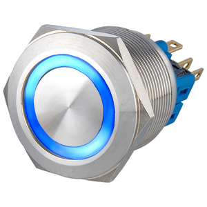 Interruptor de Botón Pulsador de Acero Inoxidable con Anillo LED Iluminado de 24V, Impermeable IP65, 1NO1NC, Personalizado para Control Marino <span class=keywords><strong>y</strong></span> de Yates - Product Image 3