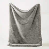 Plaid thermique en fausse fourrure recyclée, couleur gris-beige, 60x80 pouces, très doux, poids lourd, pour l'hiver