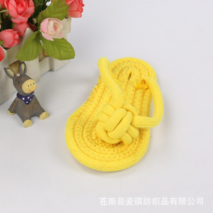 Pet Cotton Rope Slipper Toy For Dogs Teeth Cleaning Chew Toy <b>Candy</b> Colored Woven Rope Dog Toy - Product Image 5