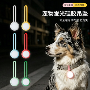 Colgante de silicona con luz LED para mascotas, para perros y gatos, para paseos nocturnos, antipérdida, adorno - Product Image 2