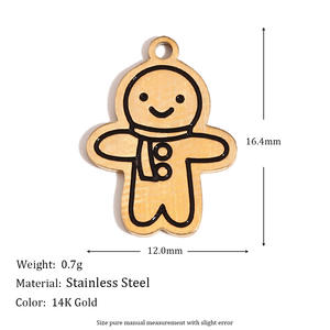 Neue kreative Edelstahl Emaille Charm Cartoon Weihnachten niedlichen Elch Anhänger Schmuck wasserdichte Accessoires Weihnachts geschenk - Product Image 2