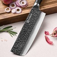 Couteau Nakiri de 7 pouces en acier Damas VG10 avec manche en bois Pakka, couteau de cuisine professionnel
