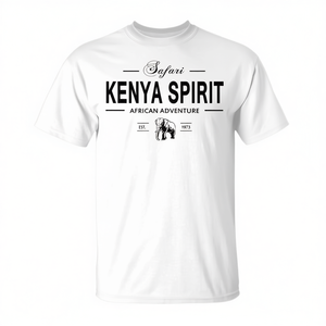 Camiseta Kenya Spirit Safari con gráfico de elefante de aventura africana, color blanco - Product Image 2