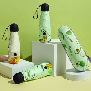 Paraguas de Bolsillo Mini Cápsula con Diseño de Frutas, Protección Anti-UV, Revestimiento Negro, Plegable en Cinco Secciones, Ideal para Negocios, Suministro Directo de Fábrica - Product Image 3