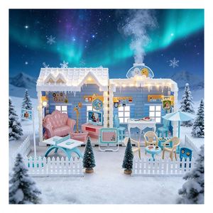 Handmade Plastic Miniature House <b>Model</b> <b>Kit</b> with Lights Furniture DIY Assembly Creative Display Gift for Kids Adults Collectors - Product Image 3