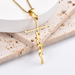 Colgante de Cruz de Acero Inoxidable, Collar con Dijes de Cruz Personalizados para Mujer, Dijes de Cruz para Regalos de Joyería - Product Image 2