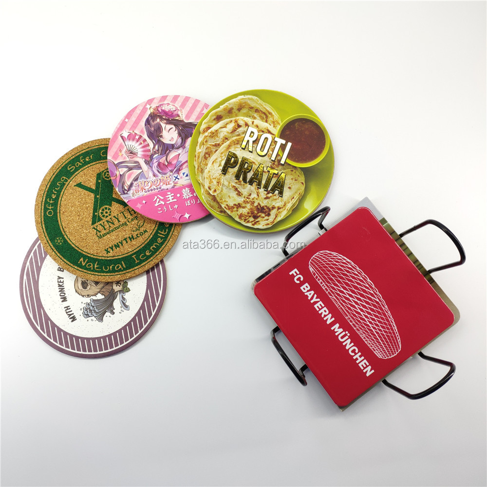 Custom Printed Luxury Wooden Bamboo Coffee Car Cup Cork Coaster - Shenzhen Mysafety Co.,Ltd