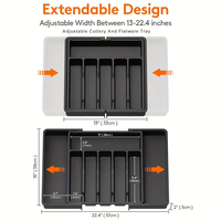 Organisateur de tiroir de cuisine extensible et réglable, plateau de rangement multi-compartiments pour ustensiles de cuisine domestique