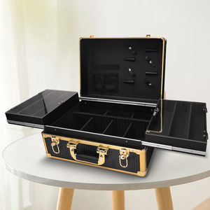 <span class=keywords><strong>Maletín</strong></span> <span class=keywords><strong>Profesional</strong></span> <span class=keywords><strong>de</strong></span> Barbería Caja <span class=keywords><strong>de</strong></span> Herramientas Multifunción <span class=keywords><strong>de</strong></span> Aluminio Rígido con Cerradura <span class=keywords><strong>de</strong></span> Llave para Viaje - Product Image 3